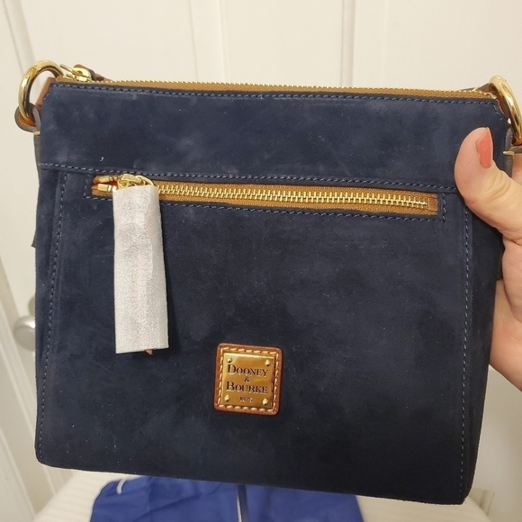 NWT Dooney & Bourke Navy Suede Allison Crossbody Retail $238, Classic, Casual - Picture 10 of 10